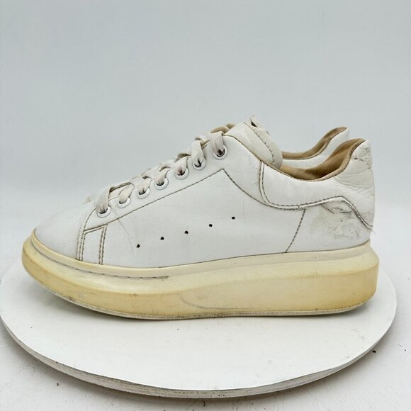 Alexander McQueen Shoes - Alexander McQueen Women Size 7 White Leather Lace Up Platform Casual Shoes